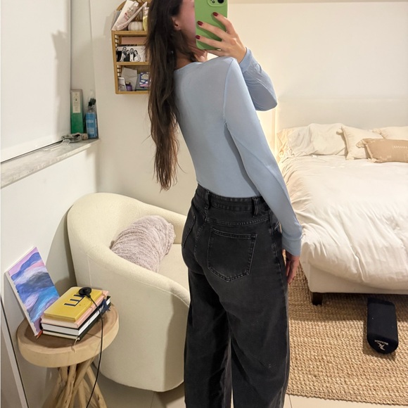 Zara Sky Blue Long Sleeve Women's Top - Picture 7 of 7